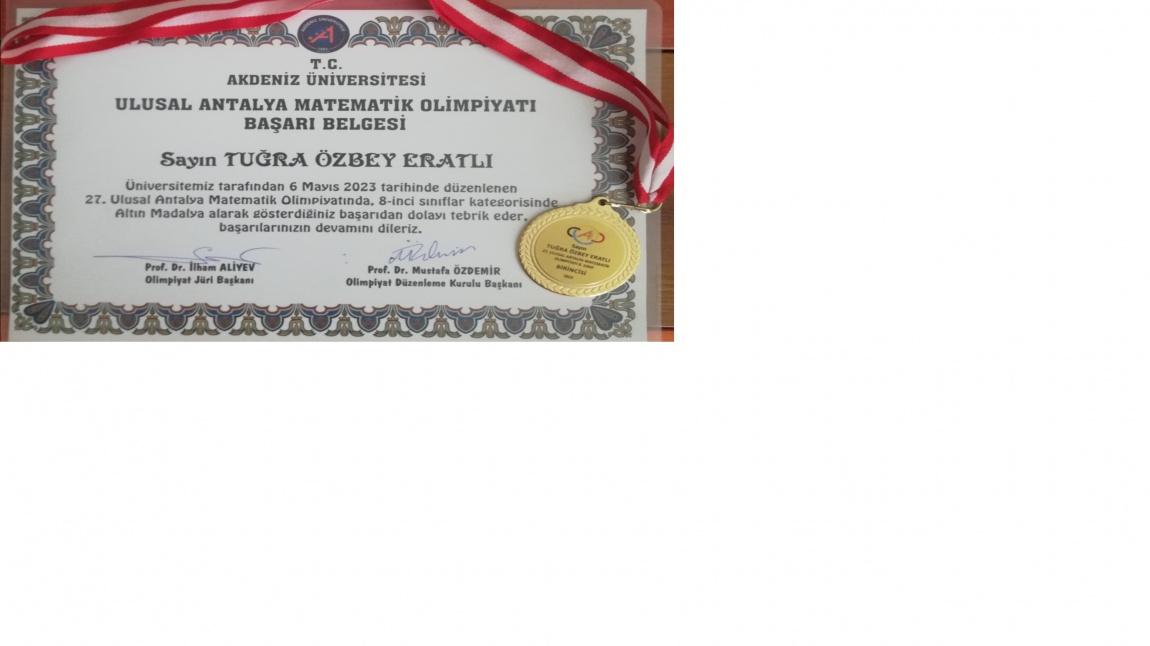  Akdeniz Üniversitesi Ulusal Antalya Matematik Olimpiyatı'nda Altın Madalya!